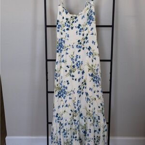 Reformation White and Cream Halter Maxi Dress